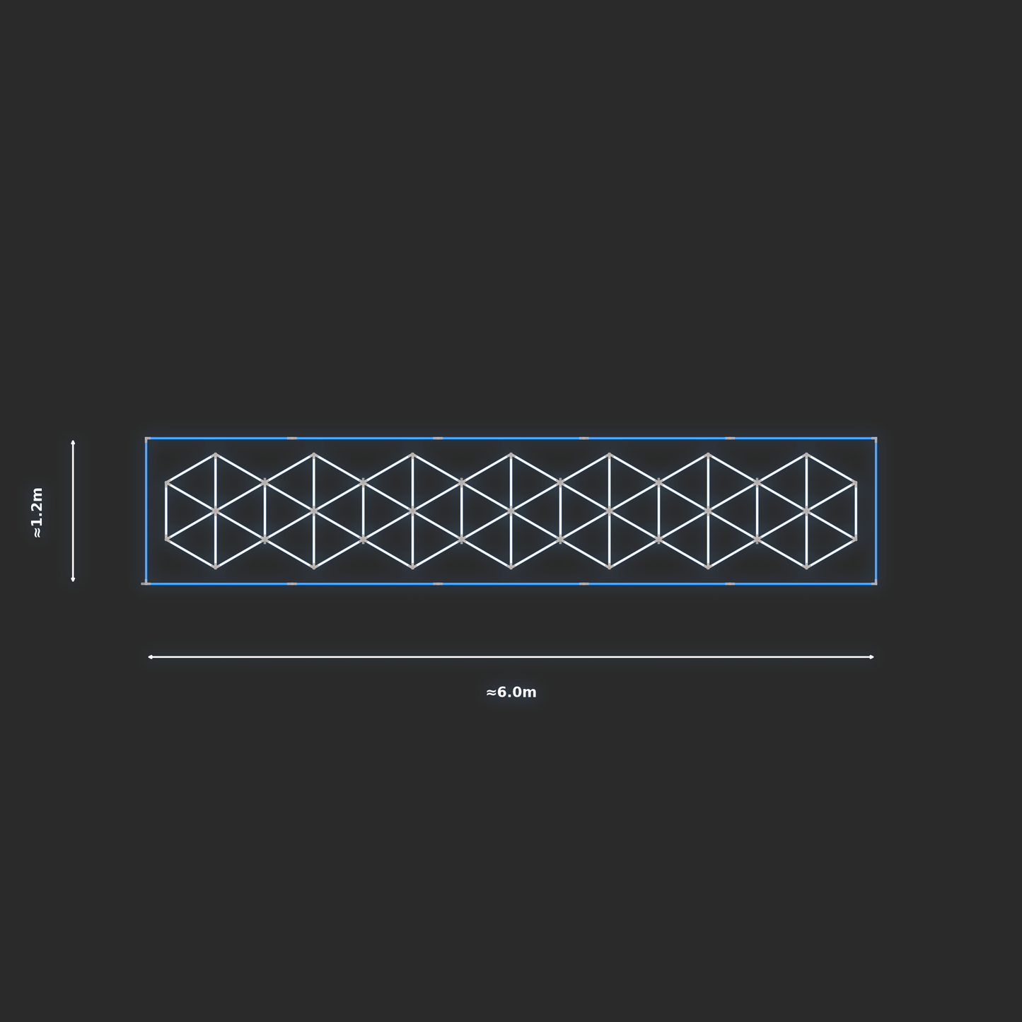 ULTRABEAM LED Light Kit Hex Subdivided 5.7x1m 468W — Blue
