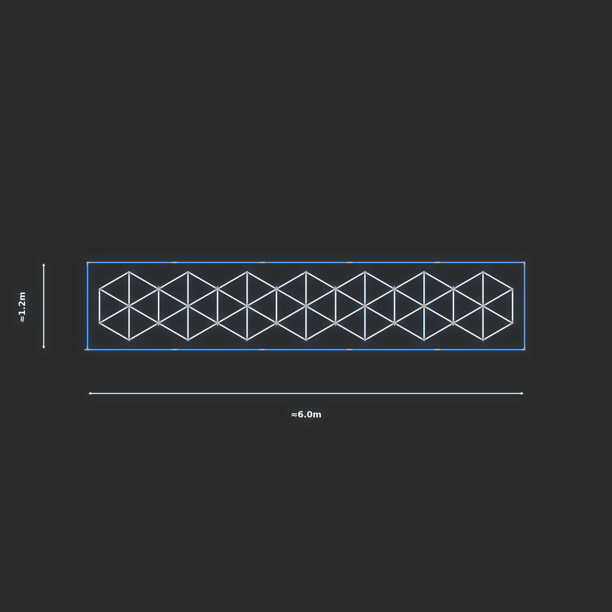 ULTRABEAM LED Light Kit Hex Subdivided 5.7x1m 468W — Blue