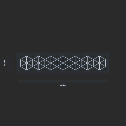 ULTRABEAM LED Light Kit Hex Subdivided 5.7x1m 468W — Blue