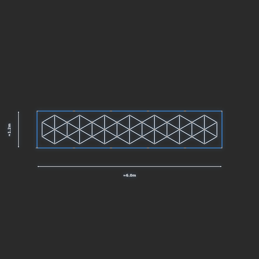 ULTRABEAM LED Light Kit Hex Subdivided 5.7x1m 468W — Blue