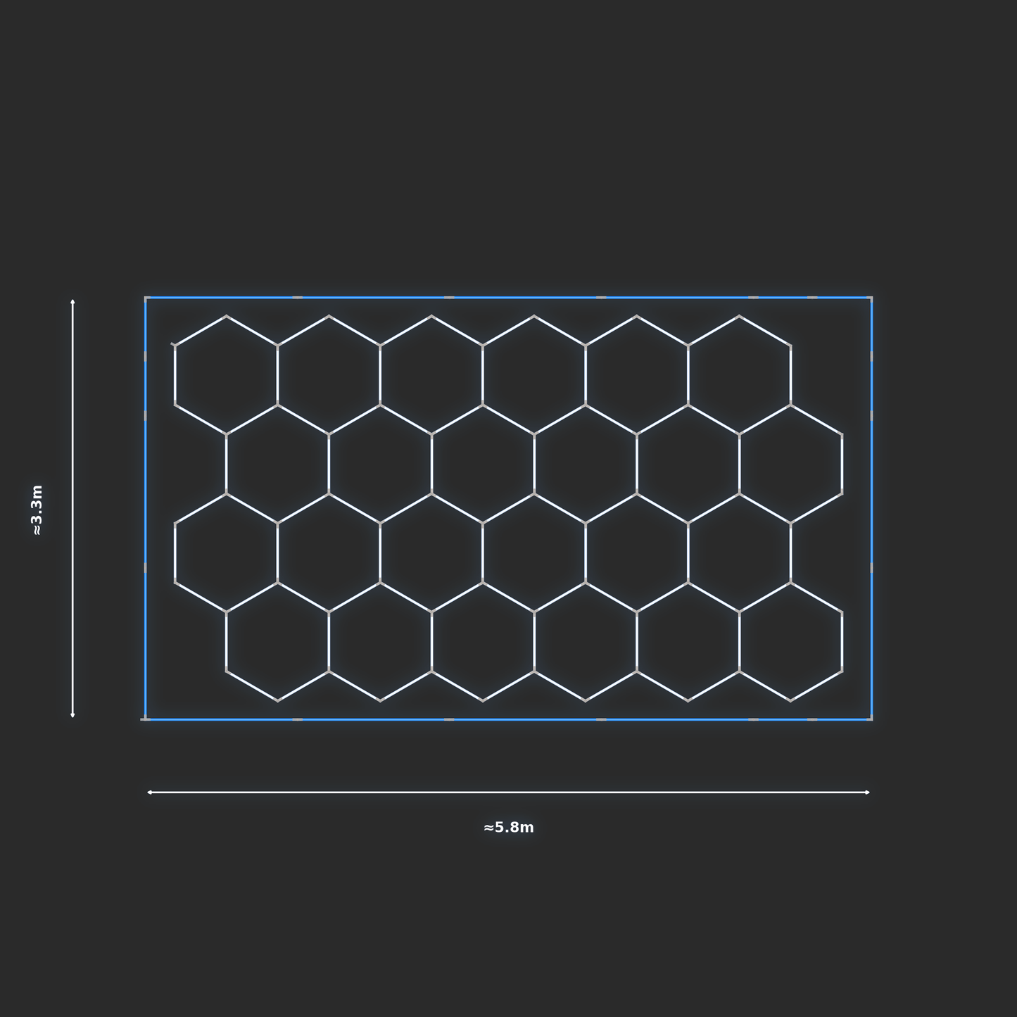 ULTRABEAM LED Light Kit Hex Classic 3.1x5.3m 546W — Blue