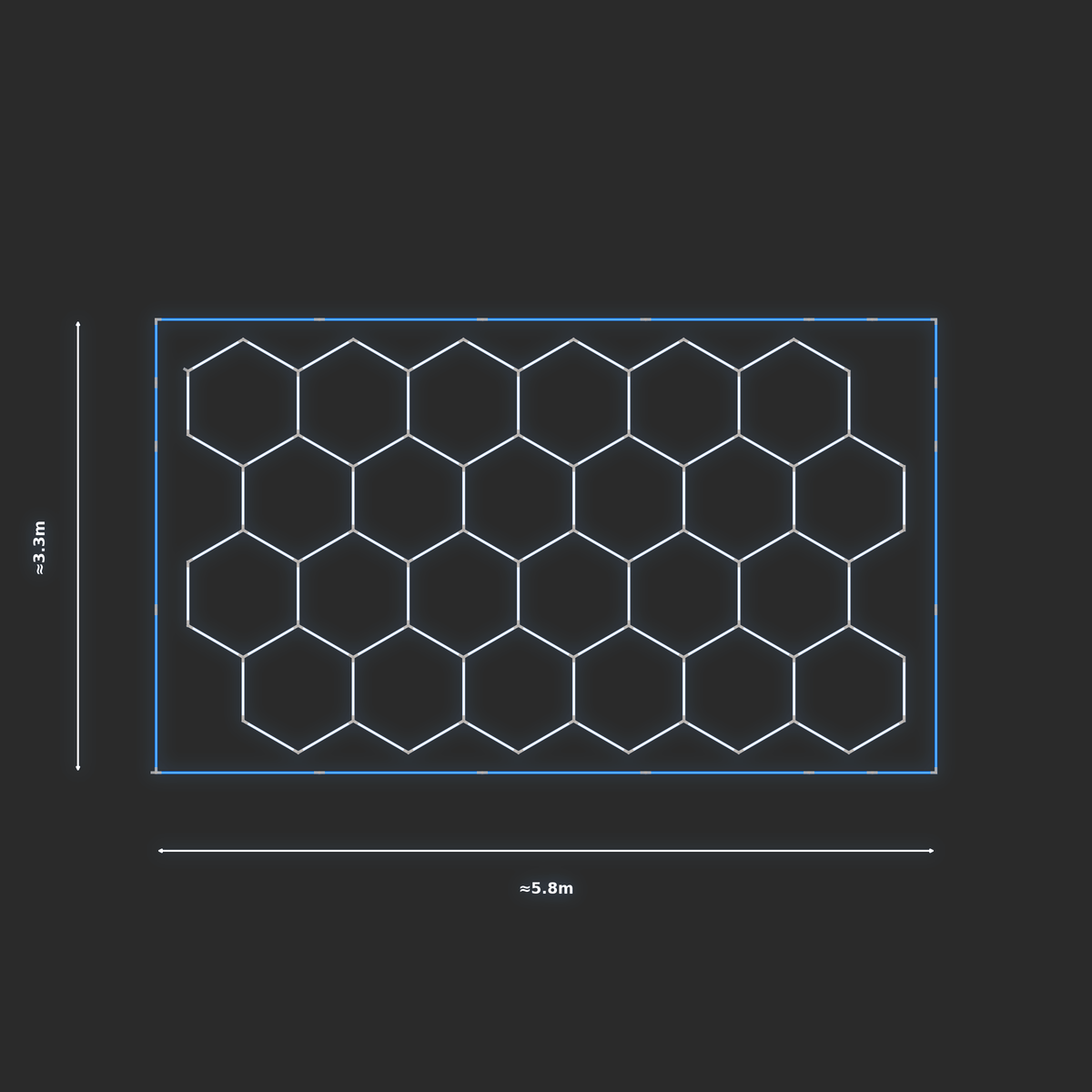 ULTRABEAM LED Light Kit Hex Classic 3.1x5.3m 546W — Blue