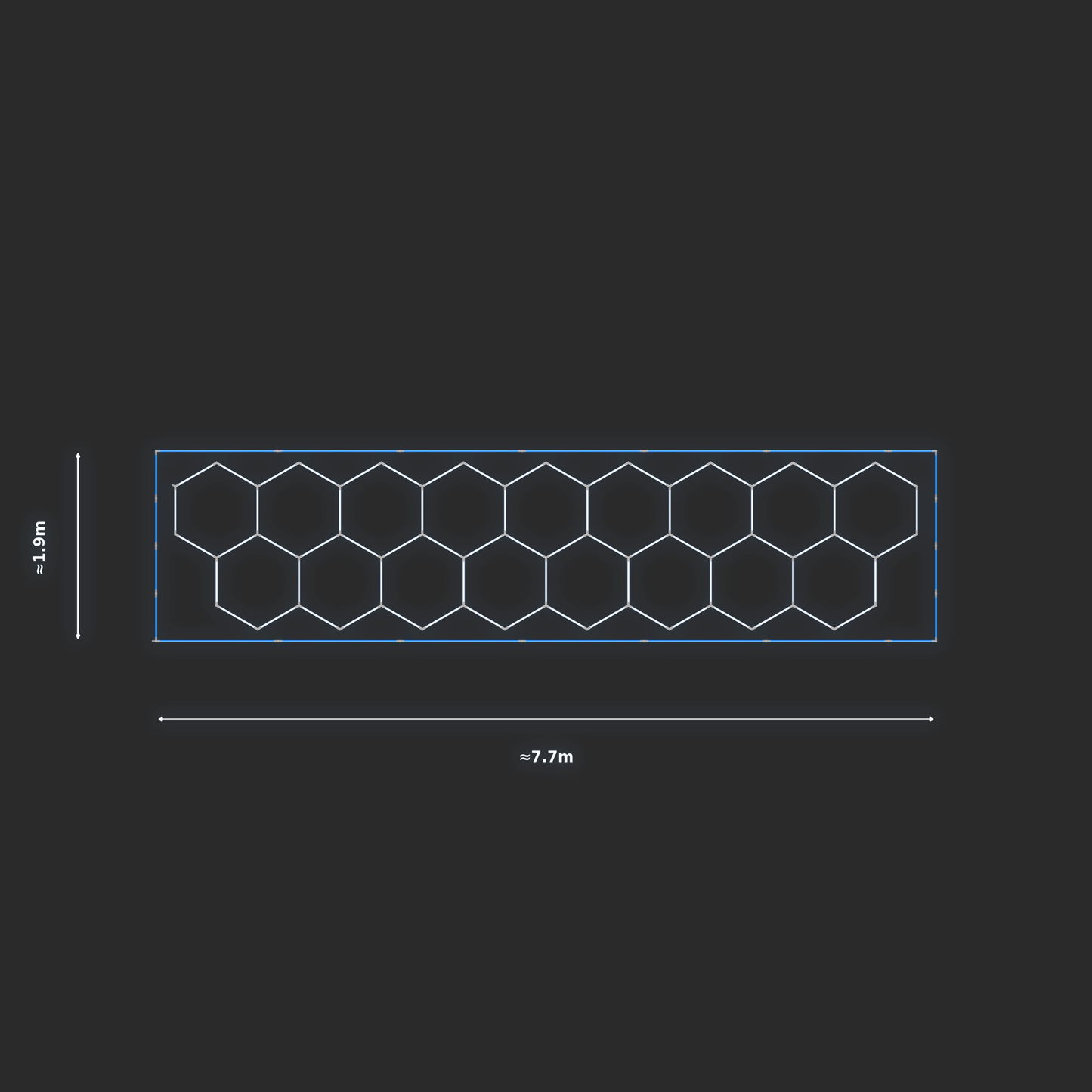ULTRABEAM LED Light Kit Hex Classic 1.7x7.3m 426W — Blue