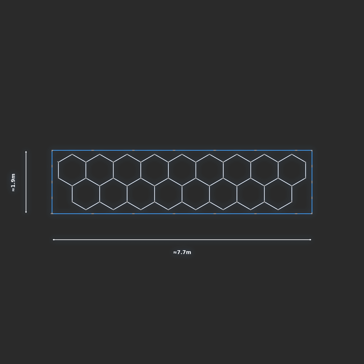 ULTRABEAM LED Light Kit Hex Classic 1.7x7.3m 426W — Blue