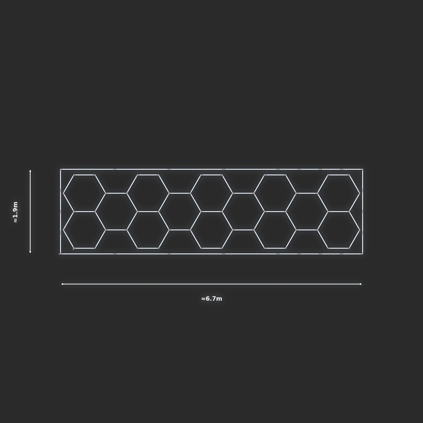 ULTRABEAM LED Light Kit Hex Classic 6.6x1.7m 378W — Cool White