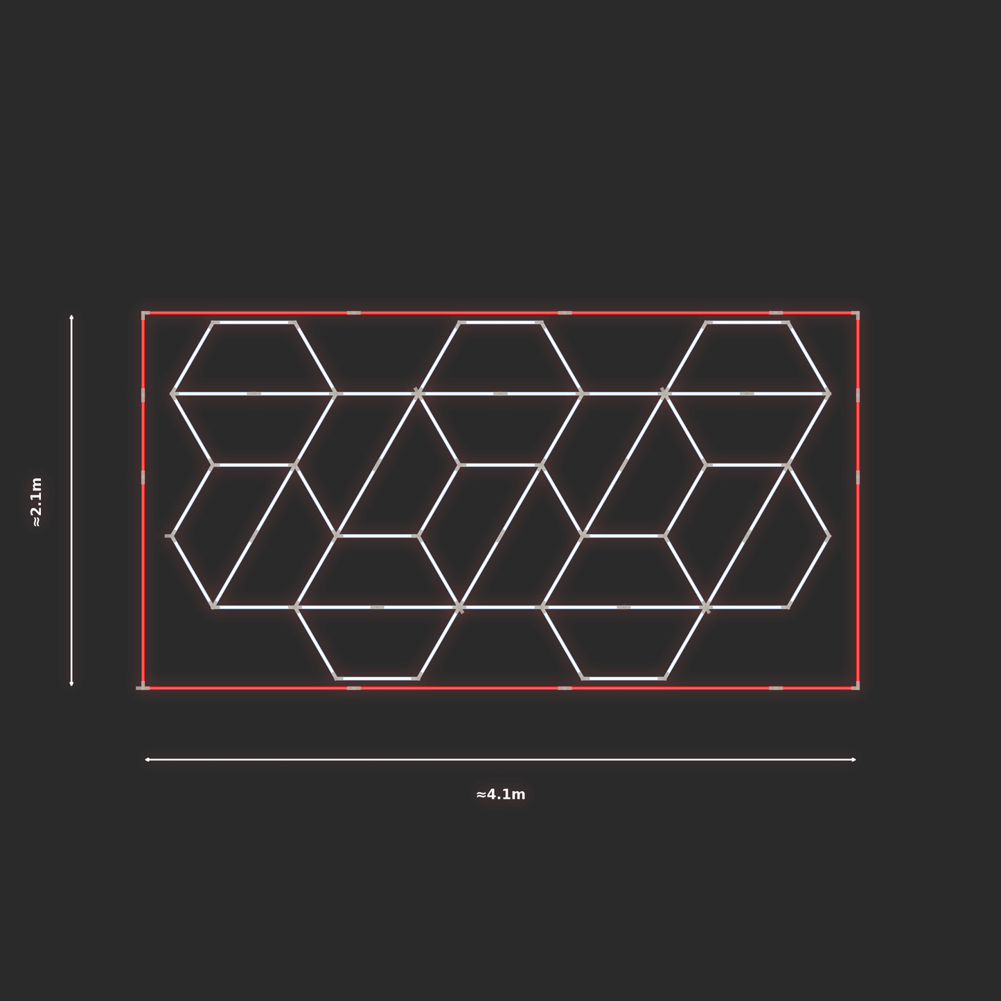 ULTRABEAM LED Light Kit Hex Alternating 2.1x3.8m 378W — Red