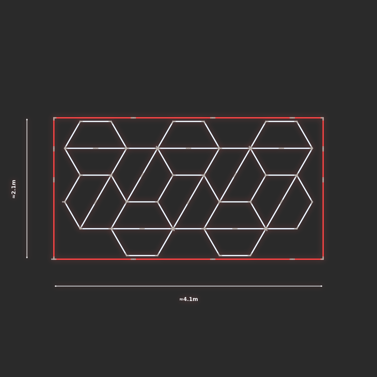 ULTRABEAM LED Light Kit Hex Alternating 2.1x3.8m 378W — Red