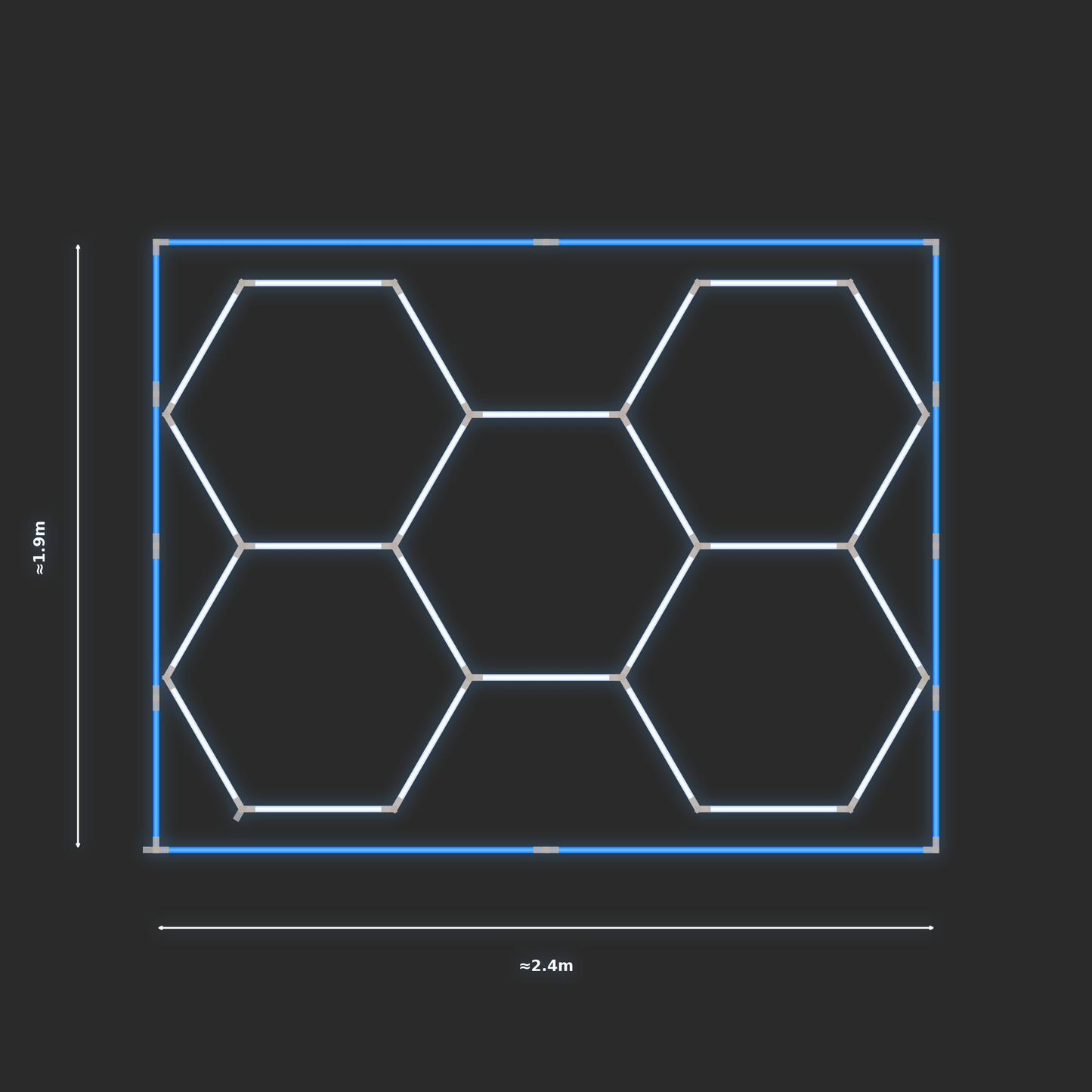 ULTRABEAM LED Light Kit Hex Classic 2.4x1.7m 144W — Blue