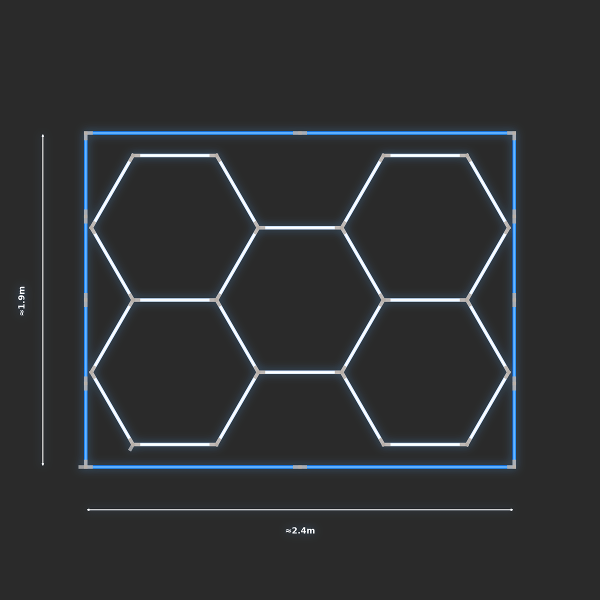 ULTRABEAM LED Light Kit Hex Classic 2.4x1.7m 144W — Blue