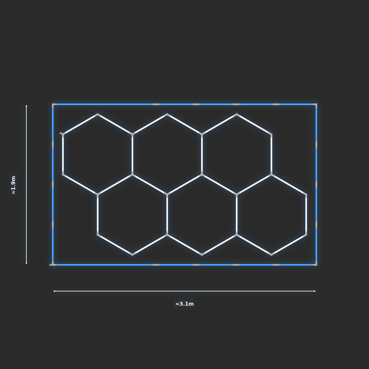 ULTRABEAM LED Light Kit Hex Classic 1.7x2.9m 162W — Blue