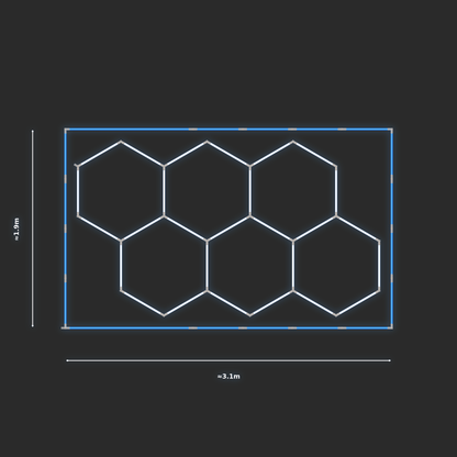 ULTRABEAM LED Light Kit Hex Classic 1.7x2.9m 162W — Blue