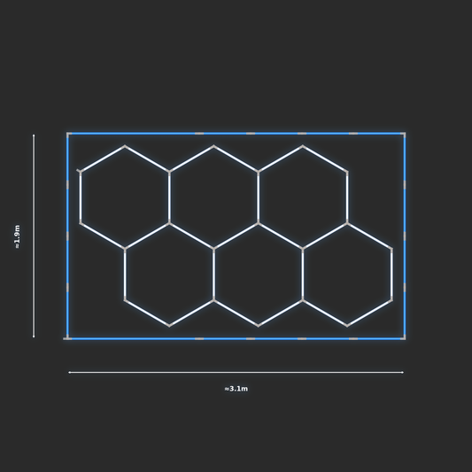 ULTRABEAM LED Light Kit Hex Classic 1.7x2.9m 162W — Blue