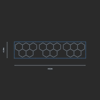 ULTRABEAM LED Light Kit Hex Classic 1.7x2.5m 138W — Blue, 3-pack