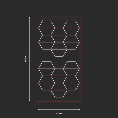 ULTRABEAM LED Light Kit Hex Vertical 2.1x2.4m 234W — Red, 2-pack