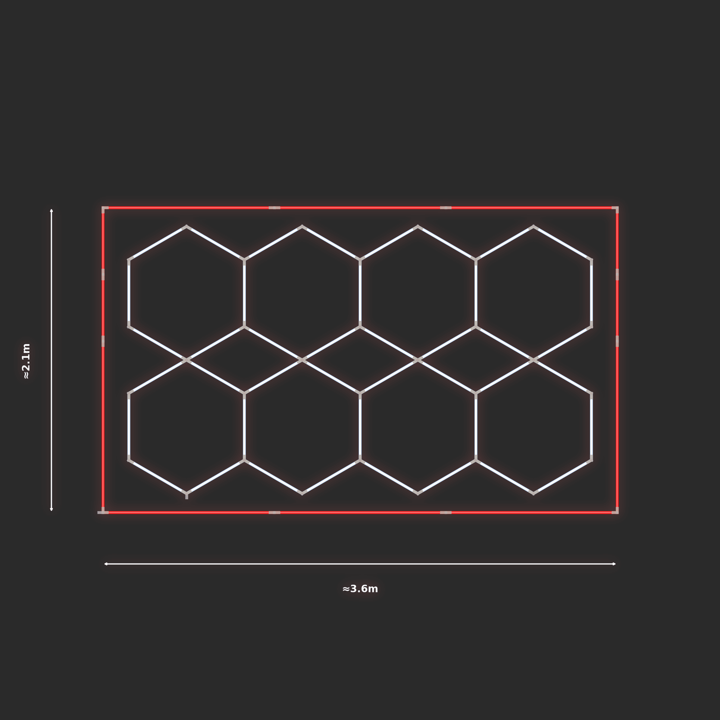 ULTRABEAM LED Light Kit Hex Parallel 3.3x1.9m 252W — Red