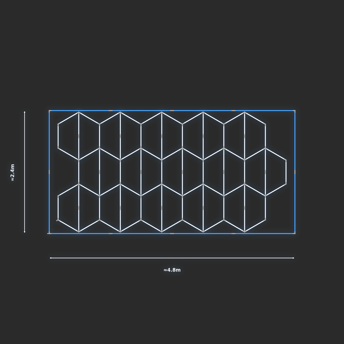 ULTRABEAM LED Light Kit Hex Vertical 4.5x2.4m 540W — Blue