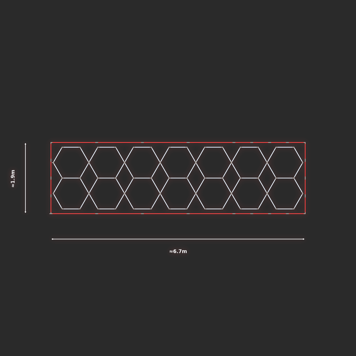 ULTRABEAM LED Light Kit Hex Parallel 1.7x6.6m 462W — Red