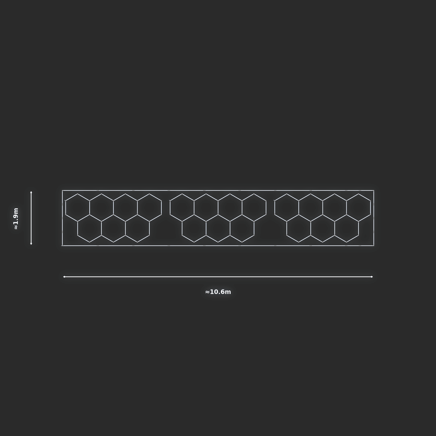 ULTRABEAM LED Light Kit Hex Classic 1.7x3.3m 186W — Cool White, 3-pack
