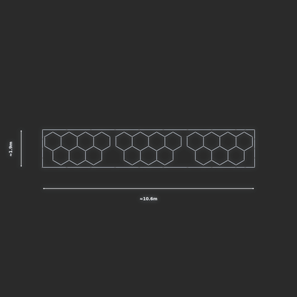 ULTRABEAM LED Light Kit Hex Classic 1.7x3.3m 186W — Cool White, 3-pack