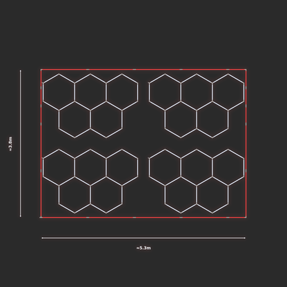 ULTRABEAM LED Light Kit Hex Classic 1.7x2.5m 138W — Red, 4-pack