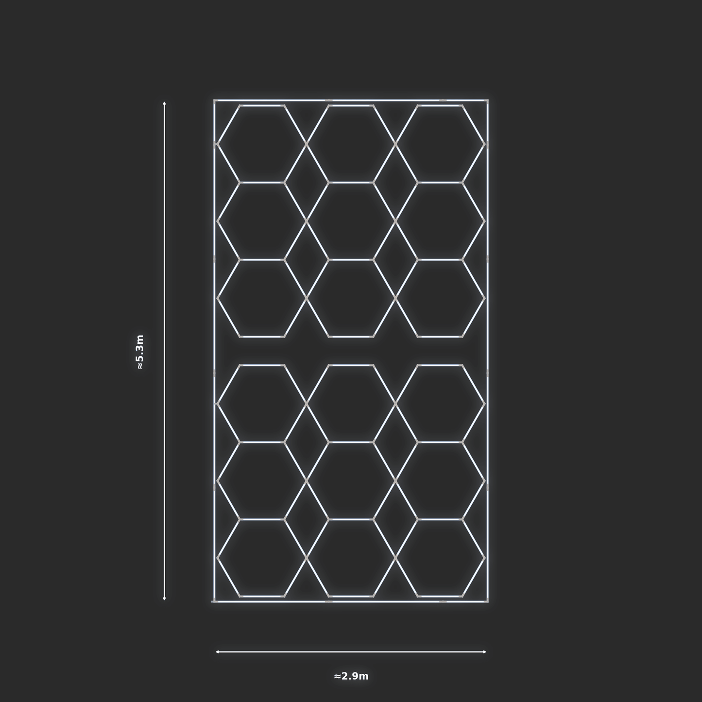 ULTRABEAM LED Light Kit Hex Parallel 2.5x2.8m 288W — Cool White, 2-pack