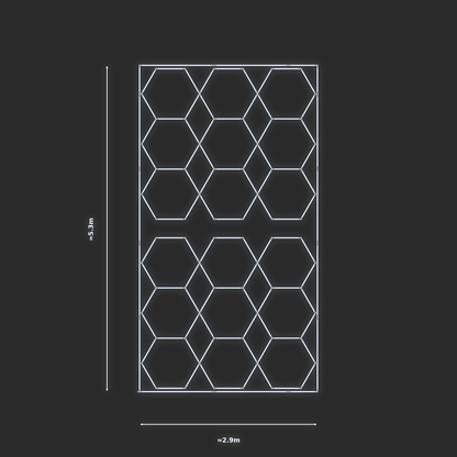 ULTRABEAM LED Light Kit Hex Parallel 2.5x2.8m 288W — Cool White, 2-pack