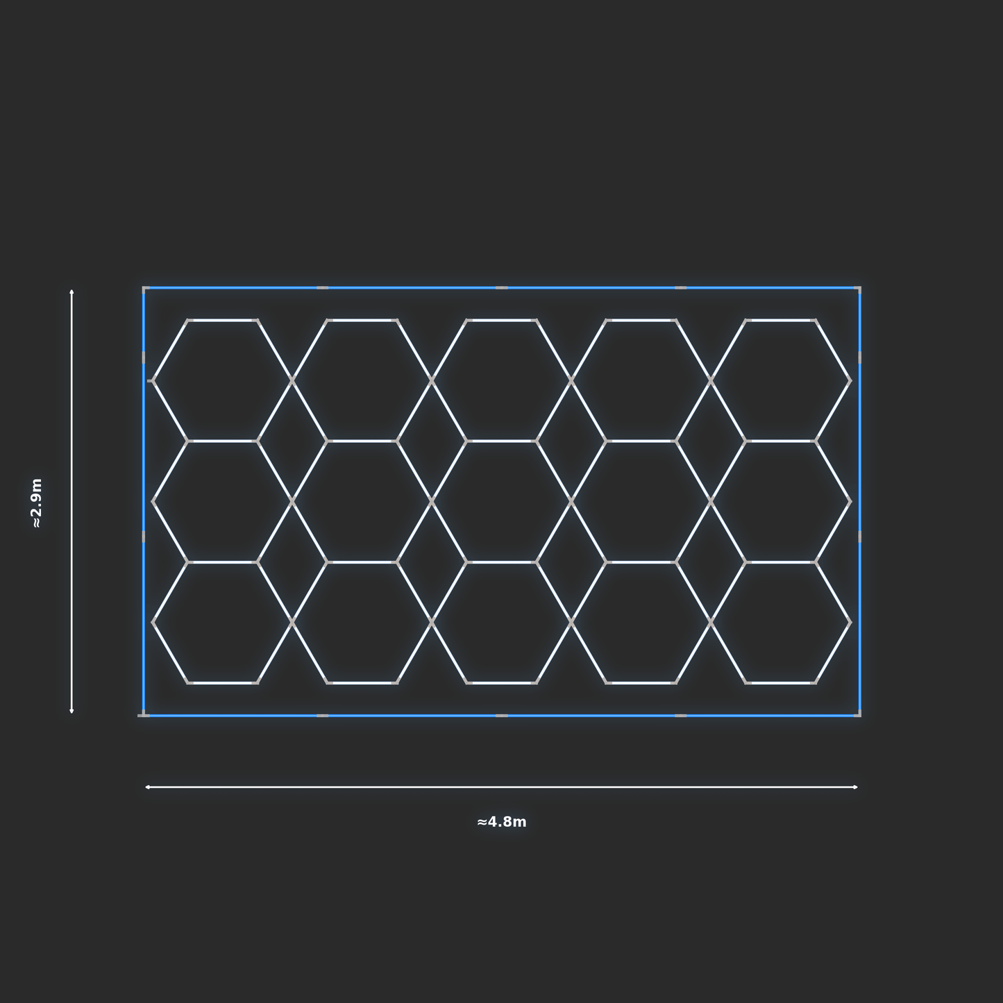 ULTRABEAM LED Light Kit Hex Parallel 2.5x4.7m 480W — Blue