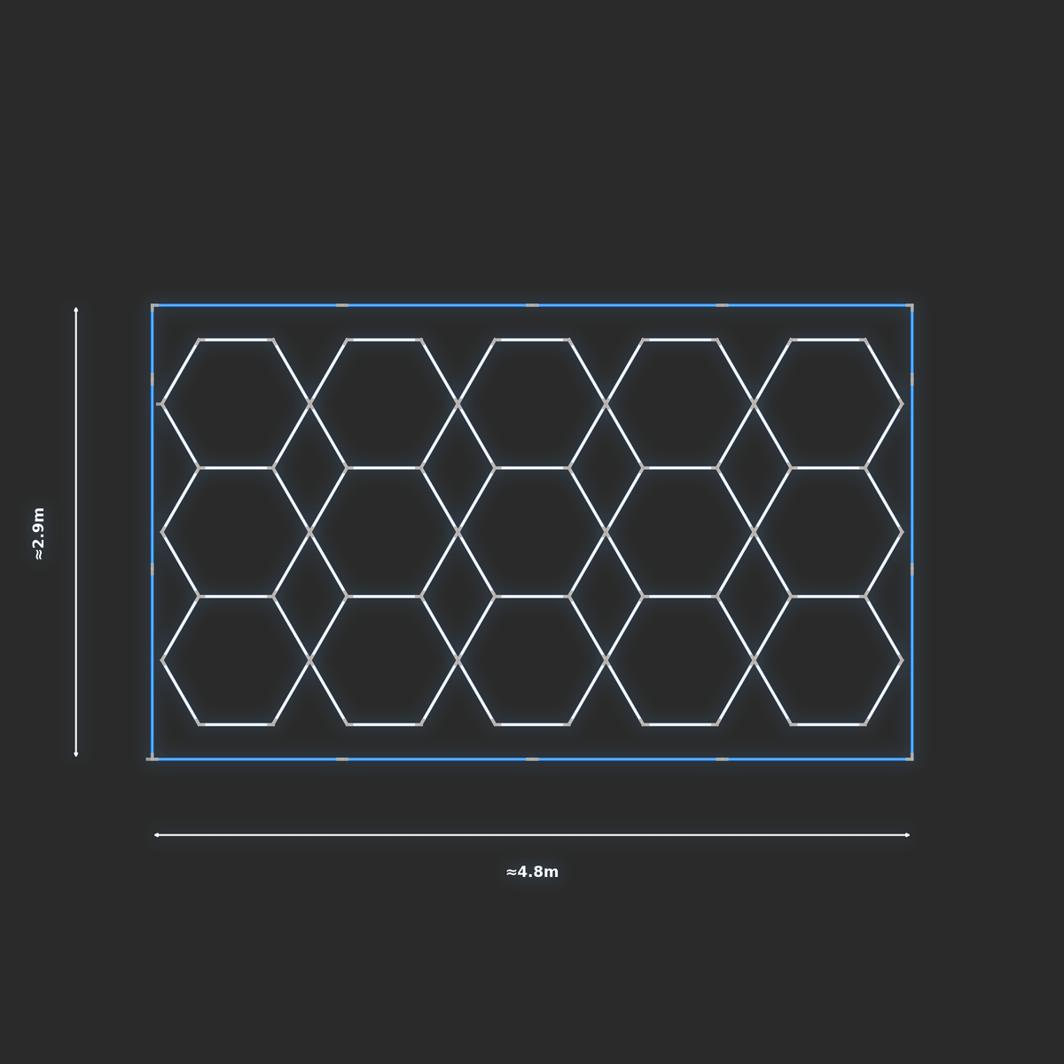 ULTRABEAM LED Light Kit Hex Parallel 2.5x4.7m 480W — Blue