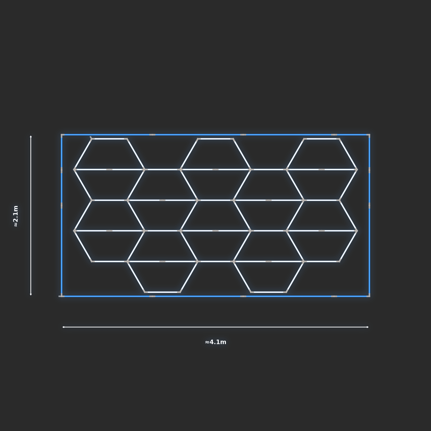ULTRABEAM LED Light Kit Hex Vertical 2.1x3.8m 378W — Blue