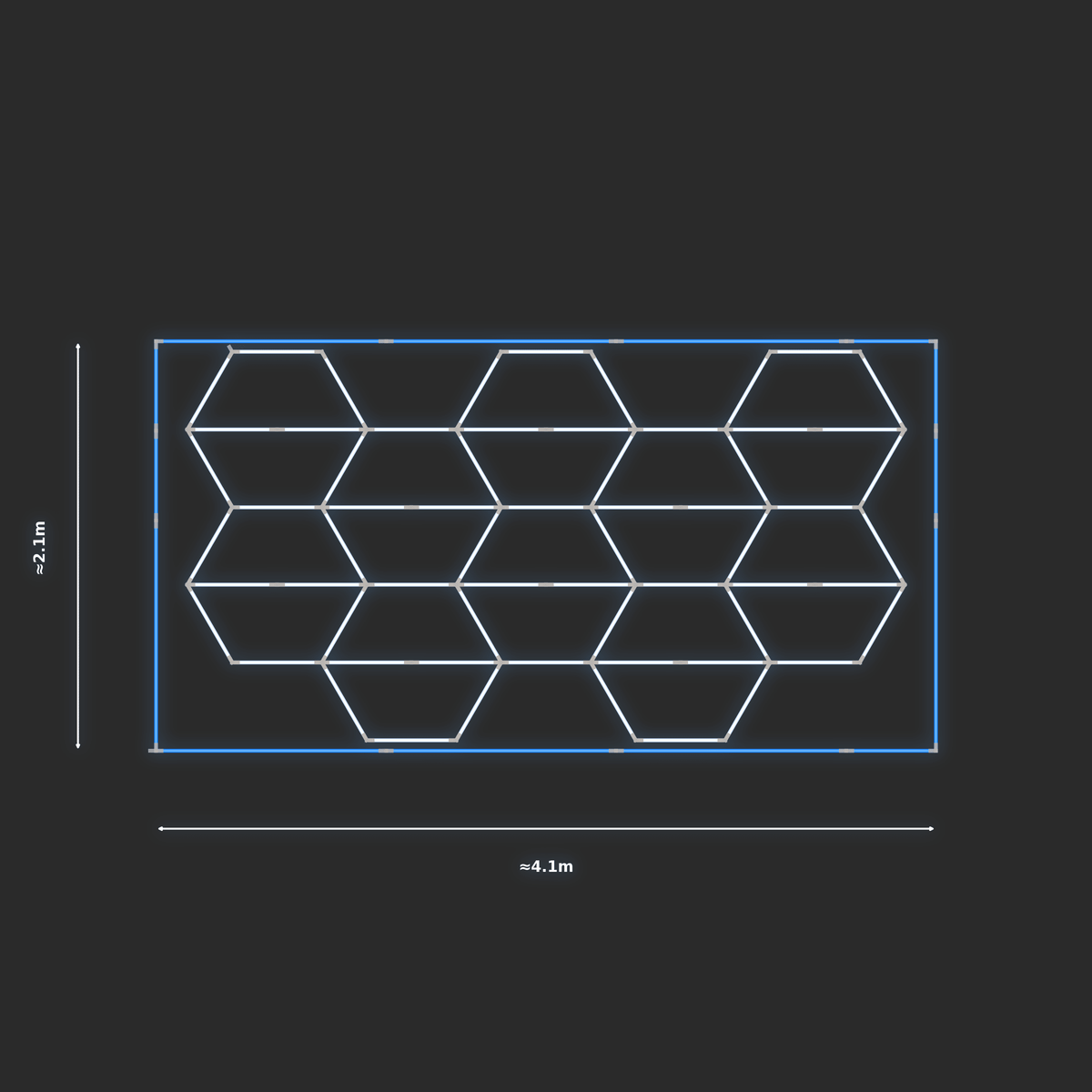 ULTRABEAM LED Light Kit Hex Vertical 2.1x3.8m 378W — Blue