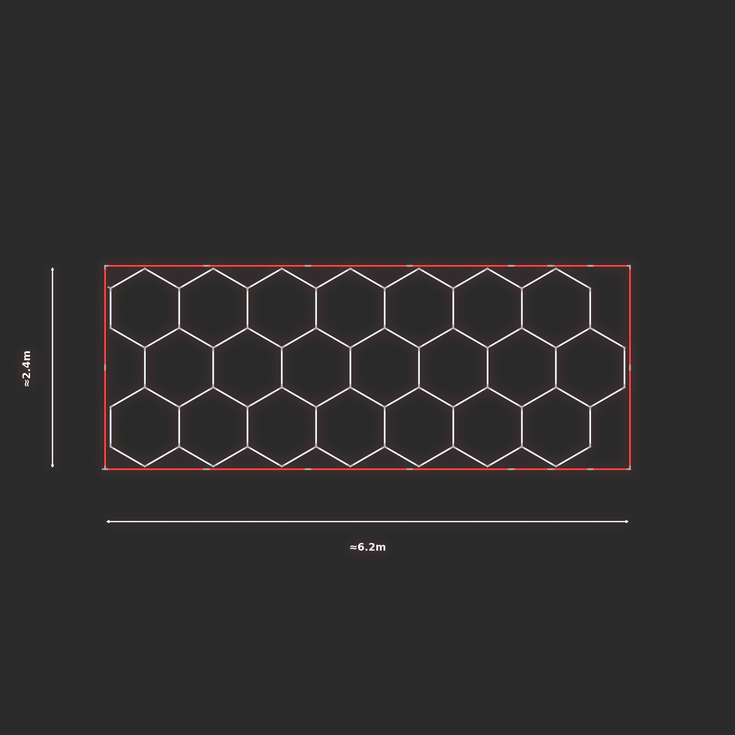 ULTRABEAM LED Light Kit Hex Classic 2.4x6.1m 492W — Red