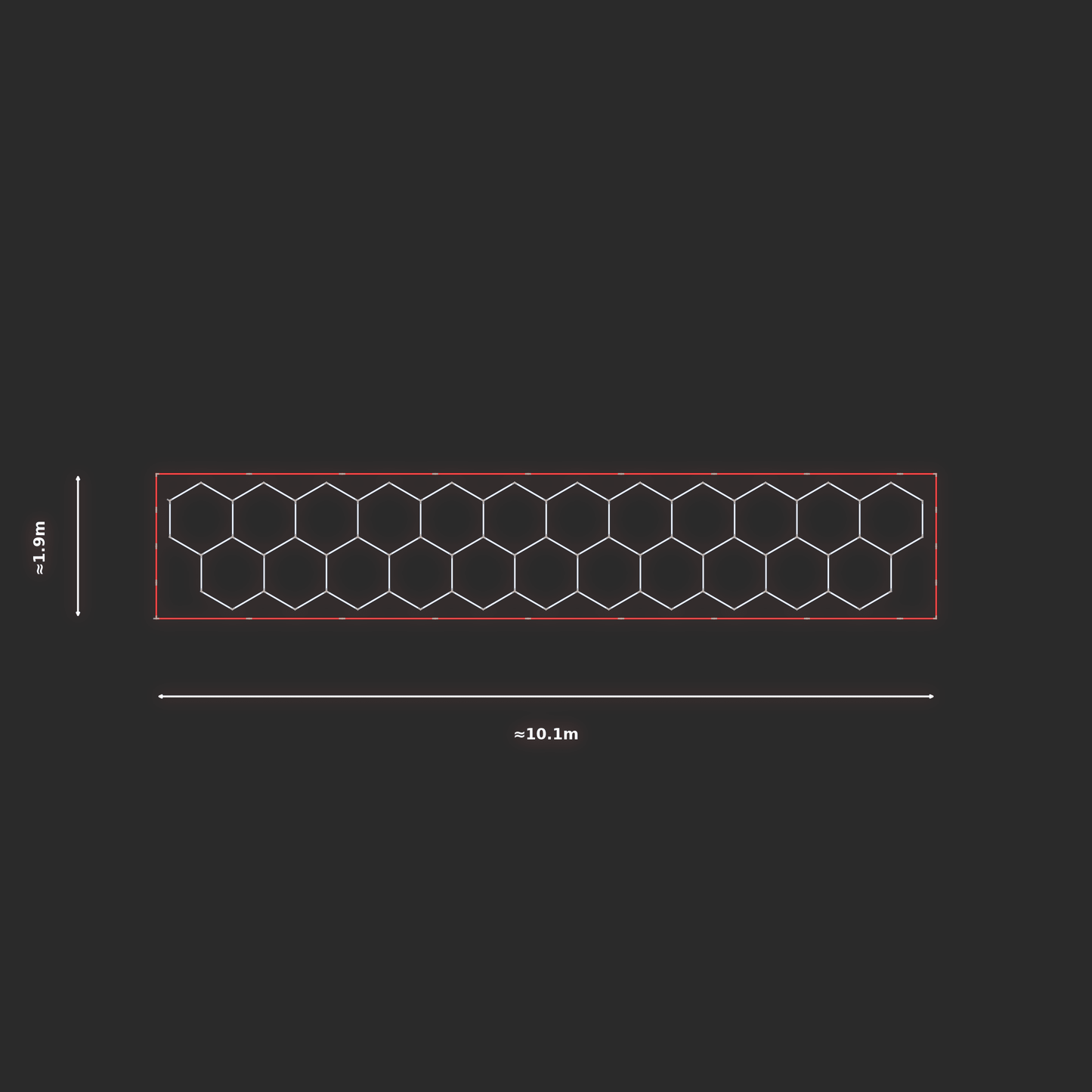 ULTRABEAM LED Light Kit Hex Classic 1.7x9.8m 570W — Red