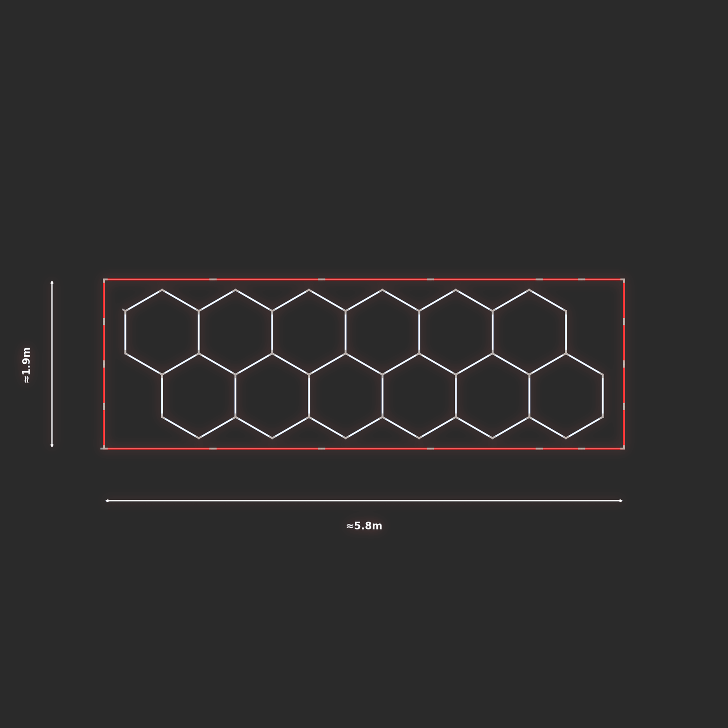 ULTRABEAM LED Light Kit Hex Classic 1.7x5.3m 306W — Red