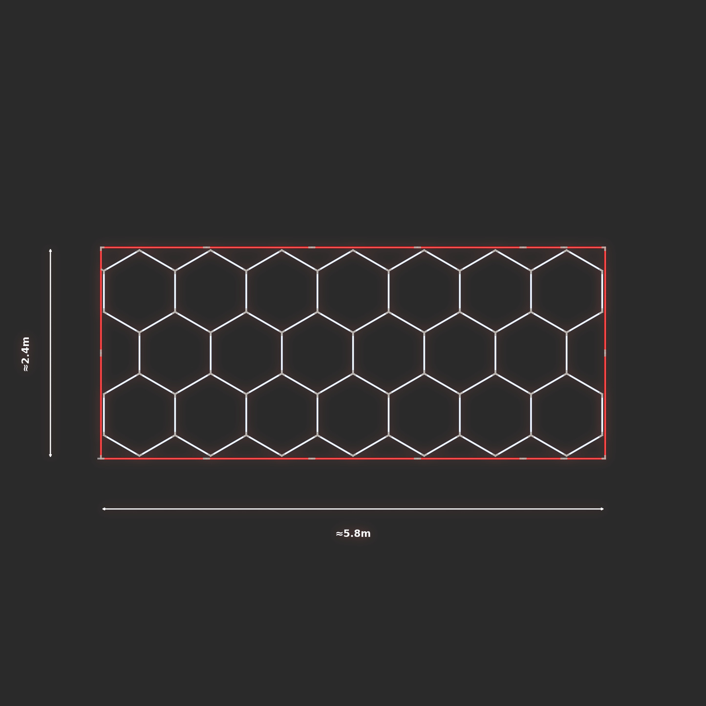 ULTRABEAM LED Light Kit Hex Classic 2.4x5.7m 474W — Red