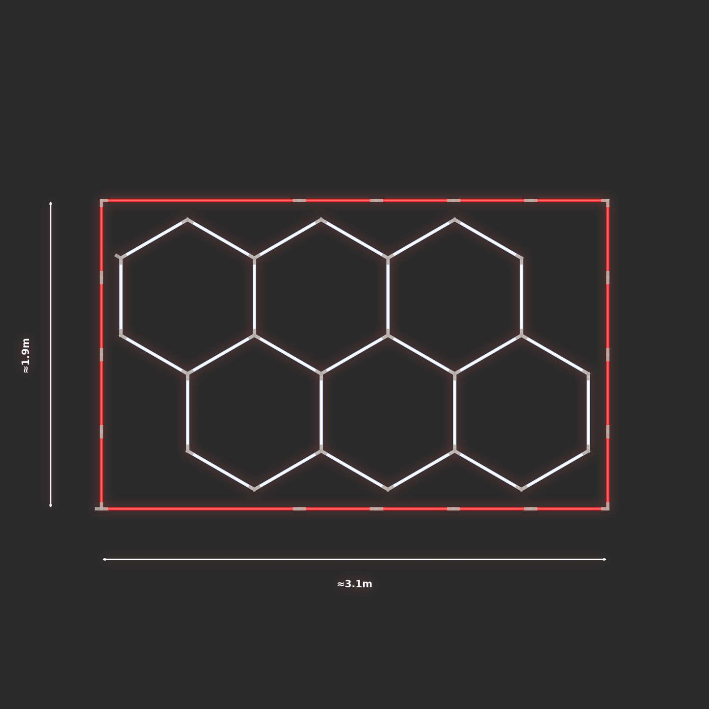 ULTRABEAM LED Light Kit Hex Classic 1.7x2.9m 162W — Red