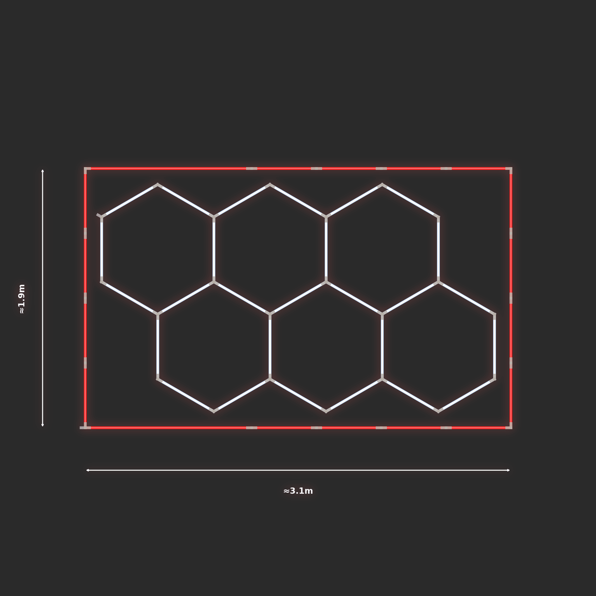 ULTRABEAM LED Light Kit Hex Classic 1.7x2.9m 162W — Red