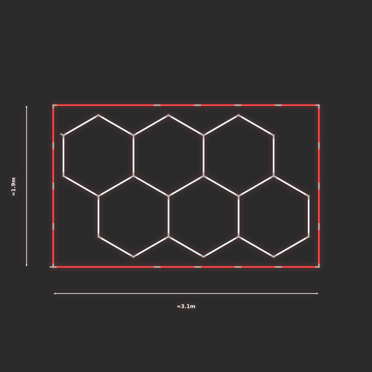 ULTRABEAM LED Light Kit Hex Classic 1.7x2.9m 162W — Red
