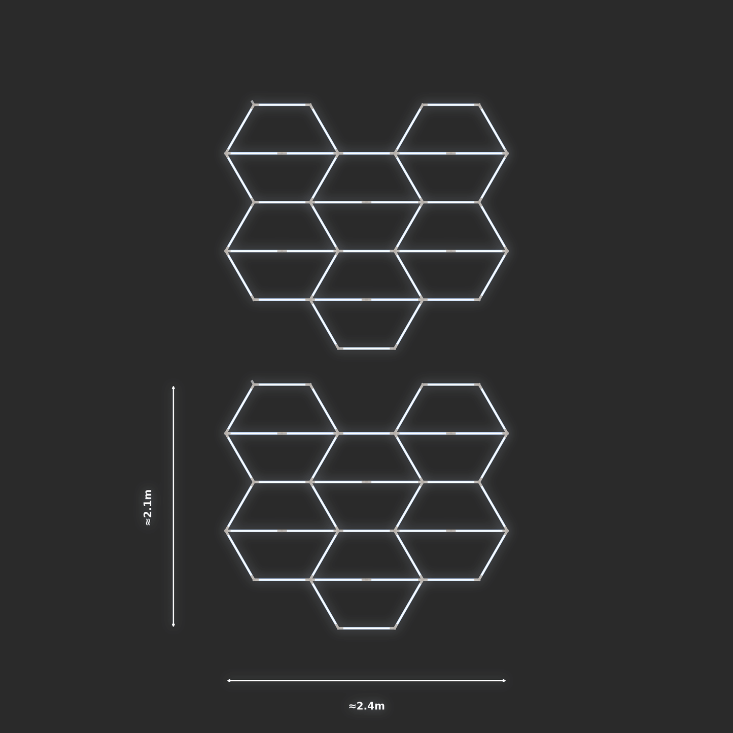 ULTRABEAM LED Light Kit Hex Vertical 2.1x2.4m 234W — None, 2-pack