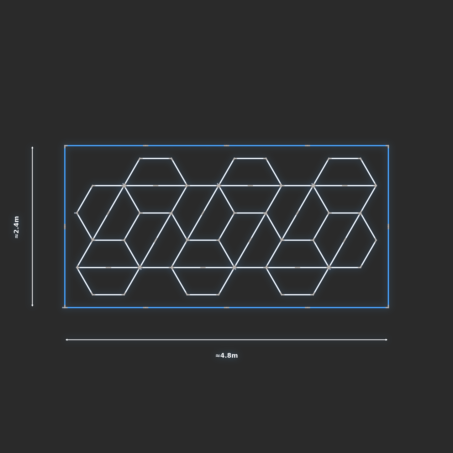 ULTRABEAM LED Light Kit Hex Alternating 2.1x4.5m 450W — Blue