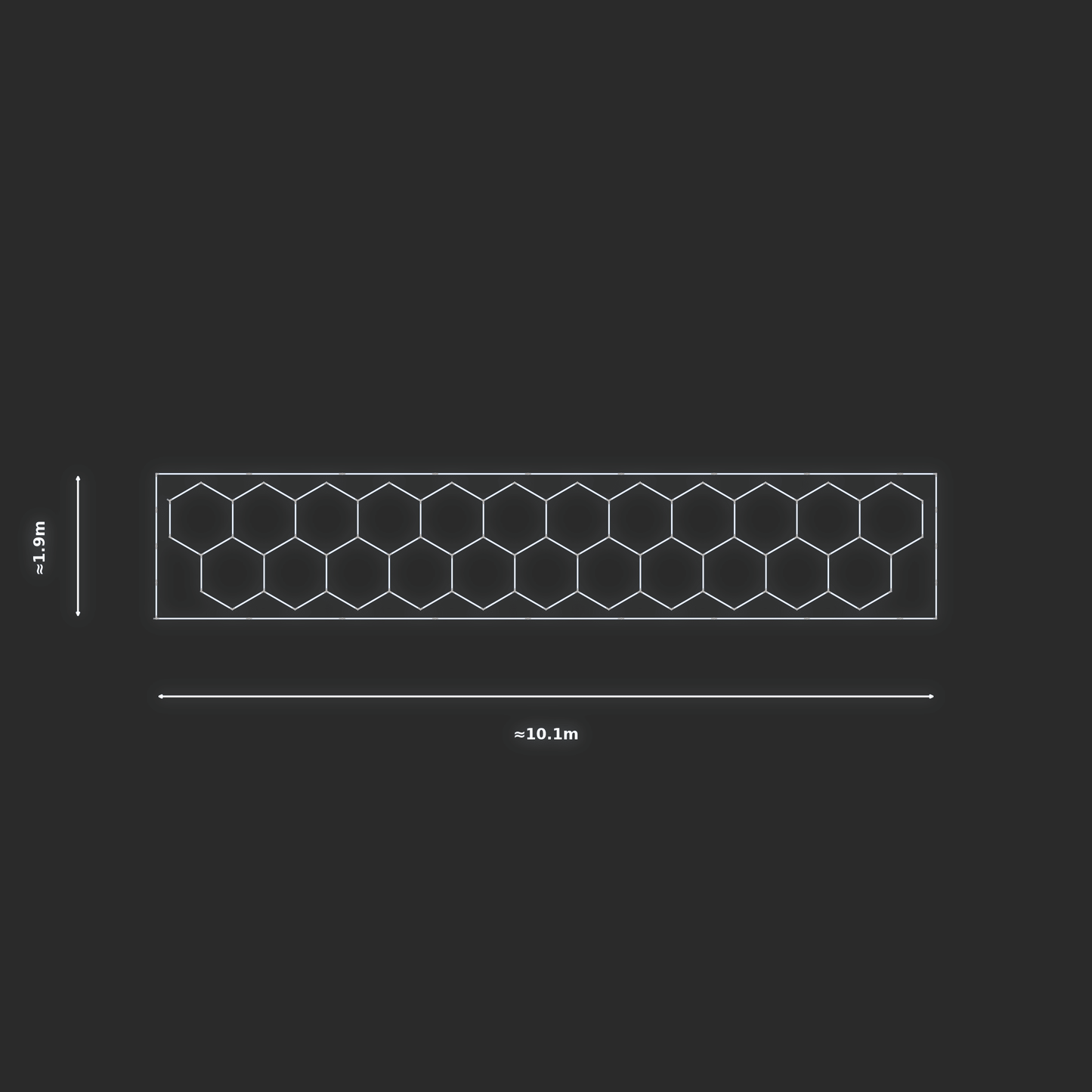 ULTRABEAM LED Light Kit Hex Classic 1.7x9.8m 570W — Cool White