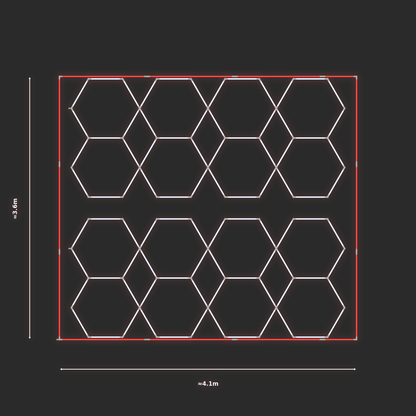 ULTRABEAM LED Light Kit Hex Parallel 1.7x3.8m 264W — Red, 2-pack