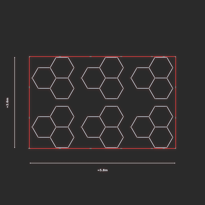 ULTRABEAM LED Light Kit Hex Classic 1.7x1.7m 90W — Red, 6-pack