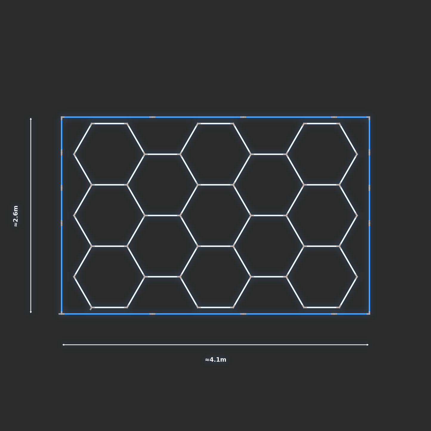ULTRABEAM LED Light Kit Hex Classic 3.8x2.5m 324W — Blue