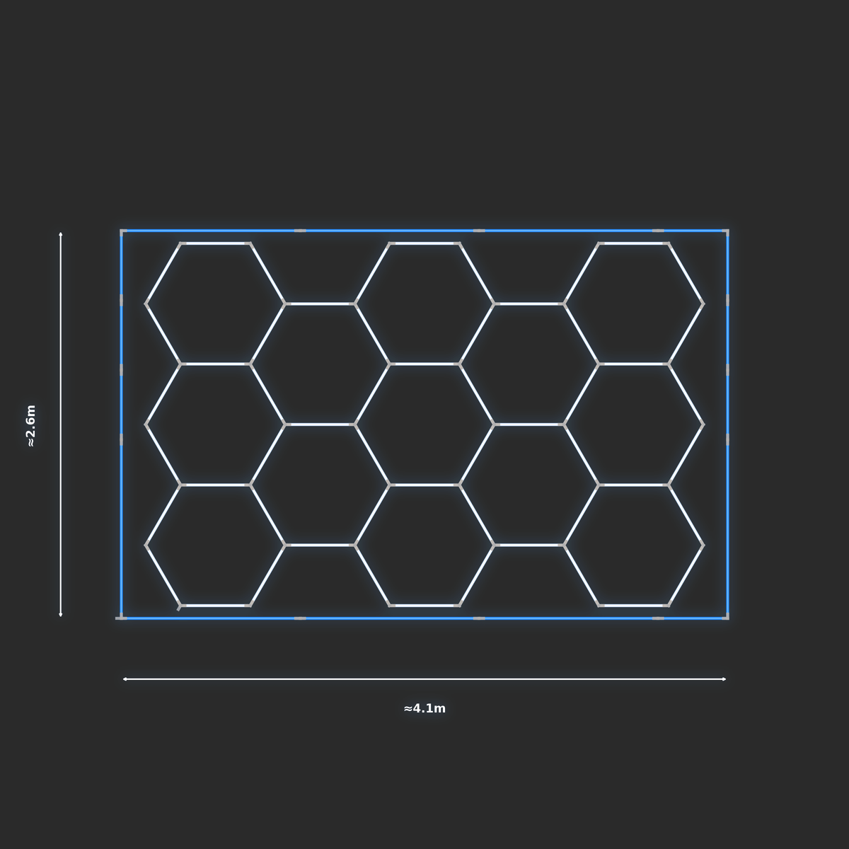 ULTRABEAM LED Light Kit Hex Classic 3.8x2.5m 324W — Blue