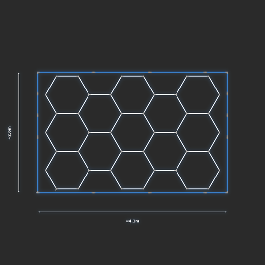 ULTRABEAM LED Light Kit Hex Classic 3.8x2.5m 324W — Blue