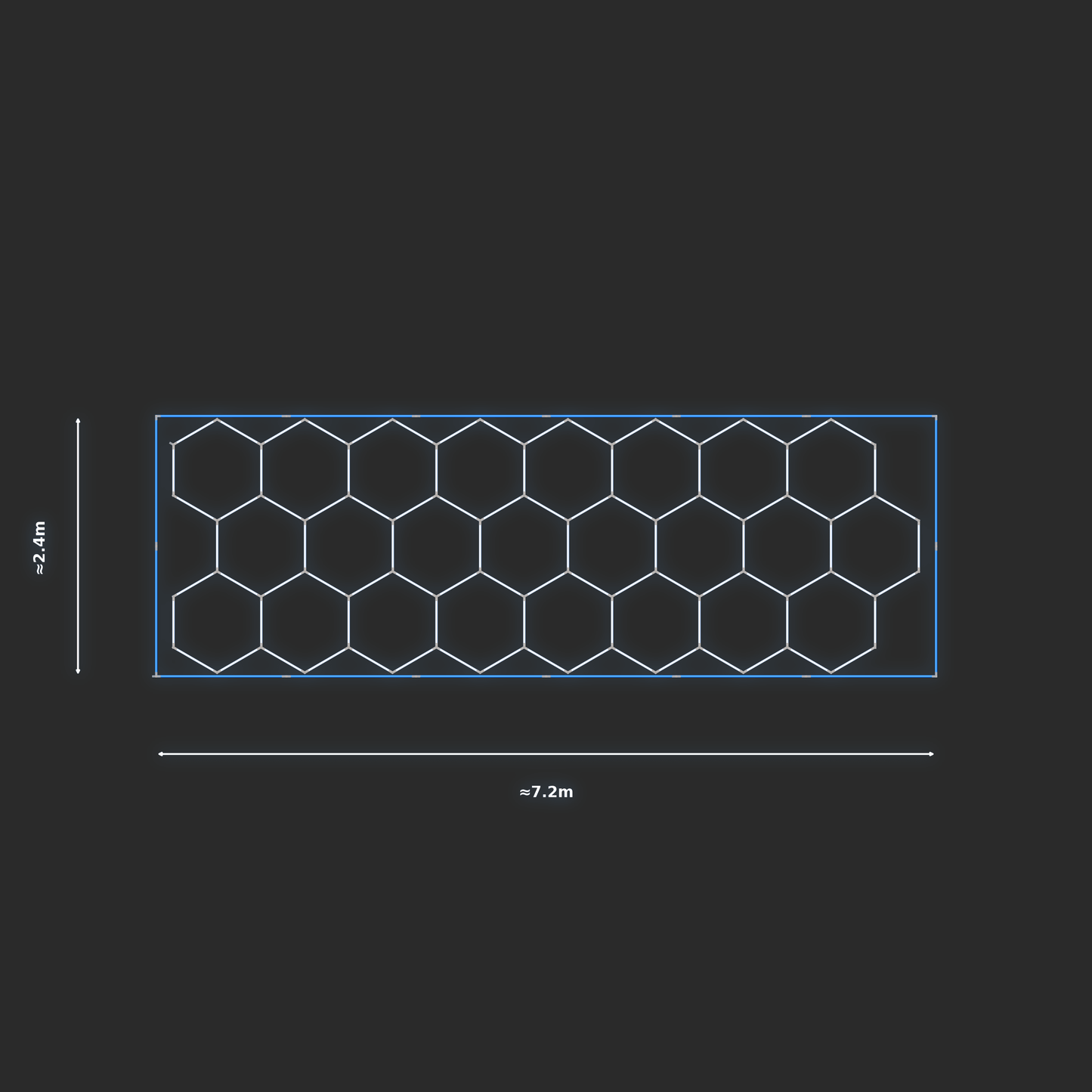 ULTRABEAM LED Light Kit Hex Classic 2.4x6.9m 558W — Blue