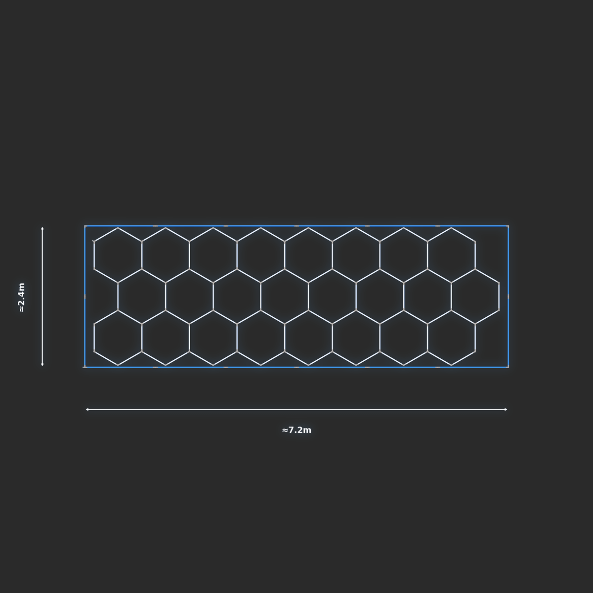 ULTRABEAM LED Light Kit Hex Classic 2.4x6.9m 558W — Blue