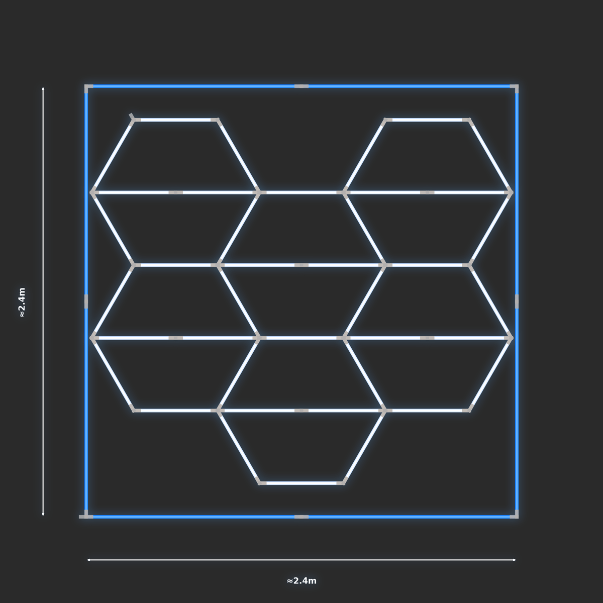 ULTRABEAM LED Light Kit Hex Vertical 2.1x2.4m 234W — Blue