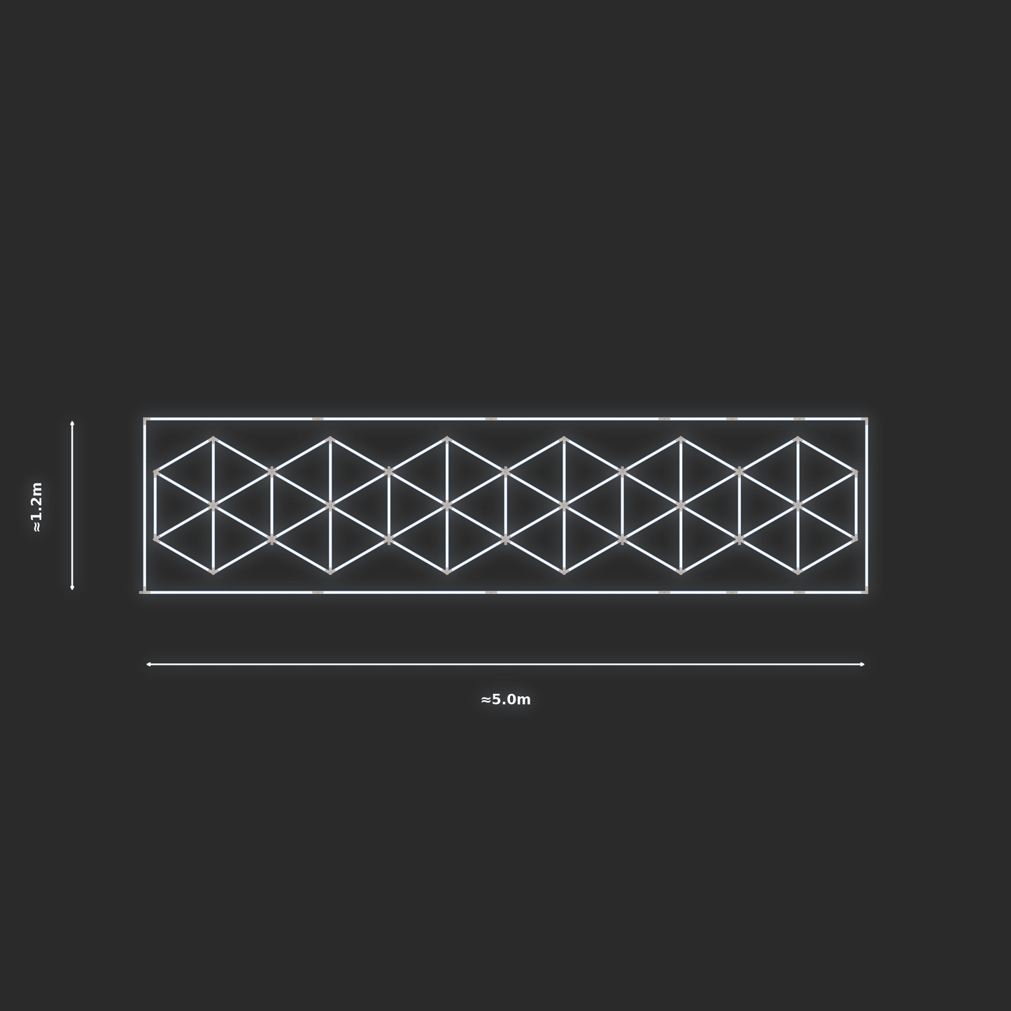 ULTRABEAM LED Light Kit Hex Subdivided 4.9x1m 402W — Cool White