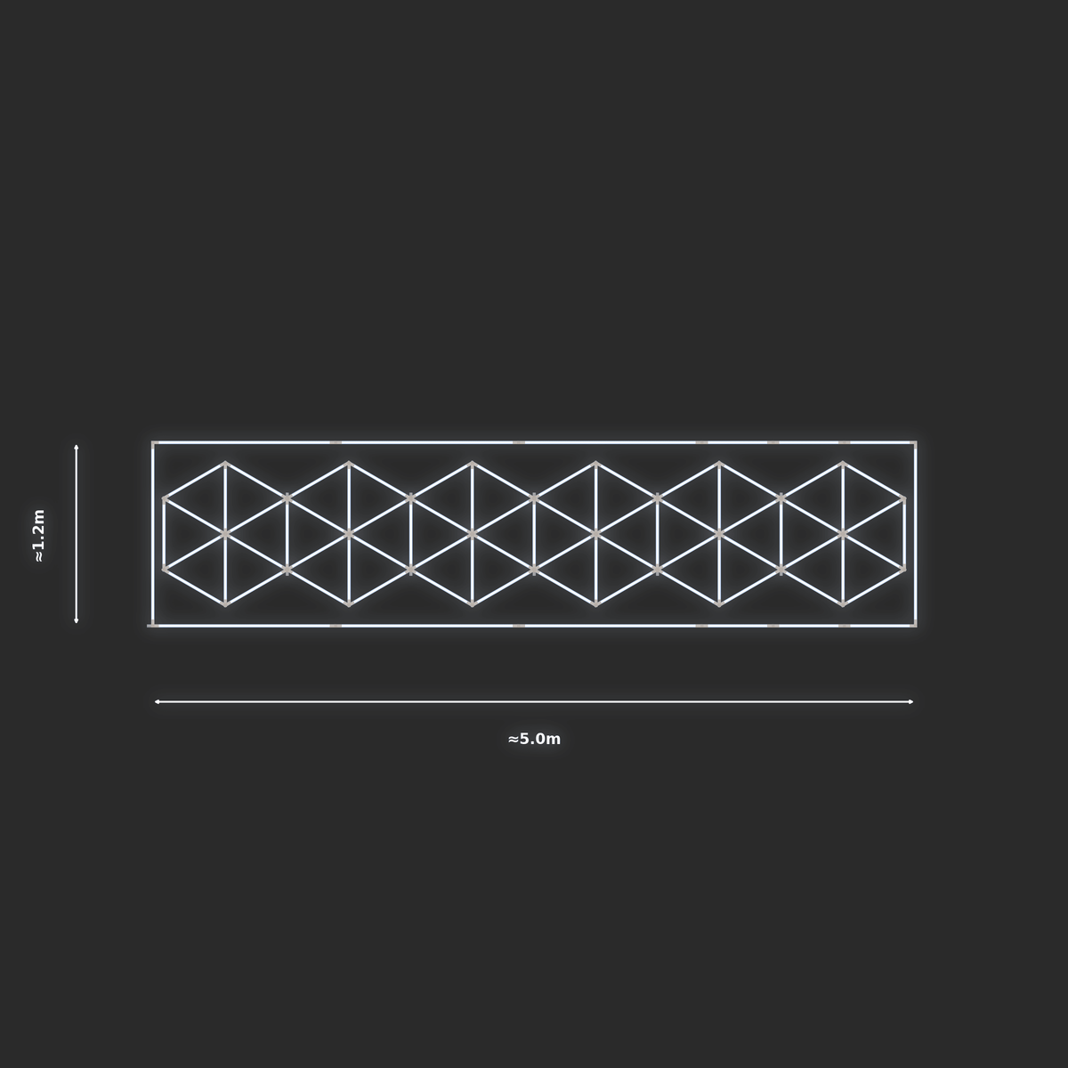 ULTRABEAM LED Light Kit Hex Subdivided 4.9x1m 402W — Cool White